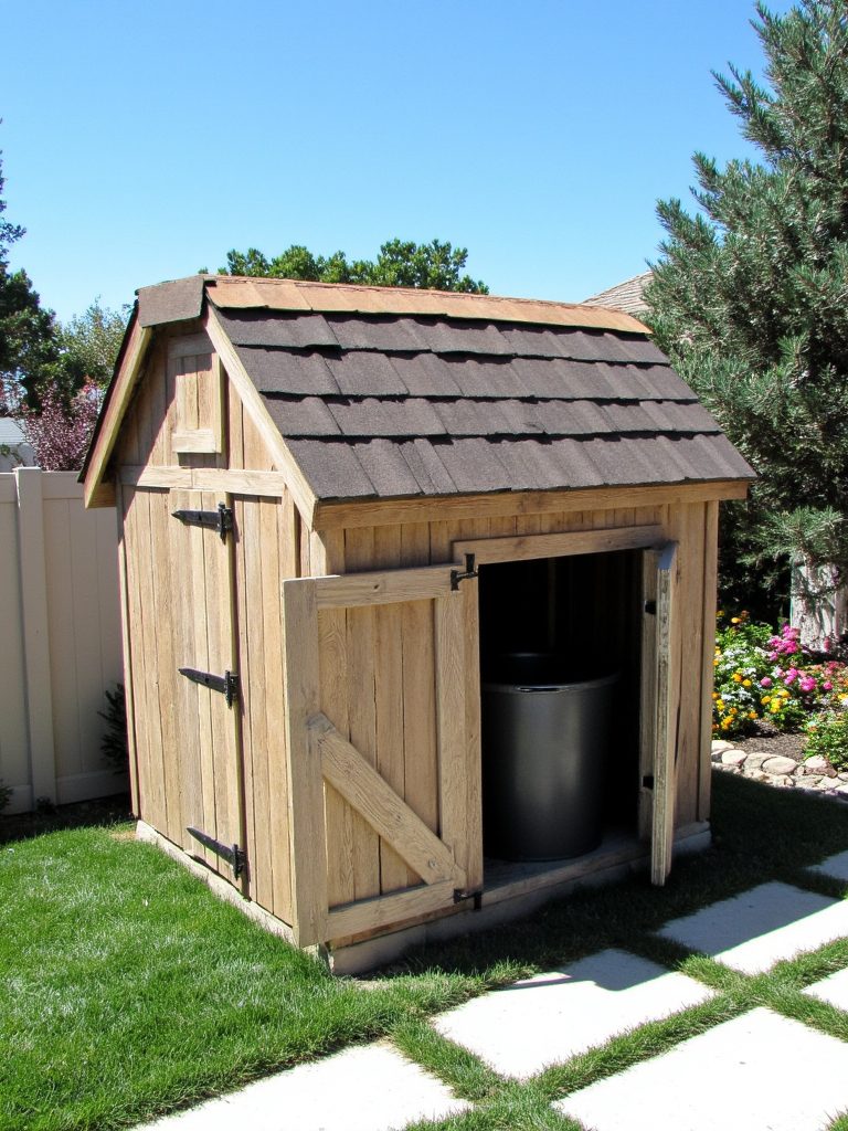 charming rustic trash enclosure
