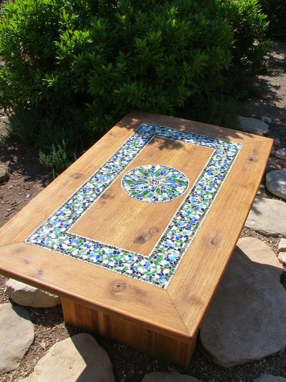 colorful mosaic tabletop inlays