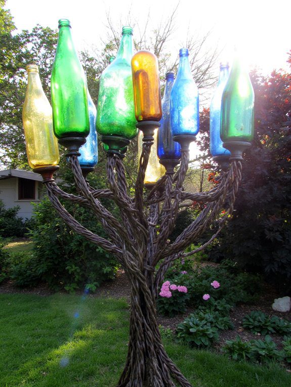 colorful whimsical bottle tree