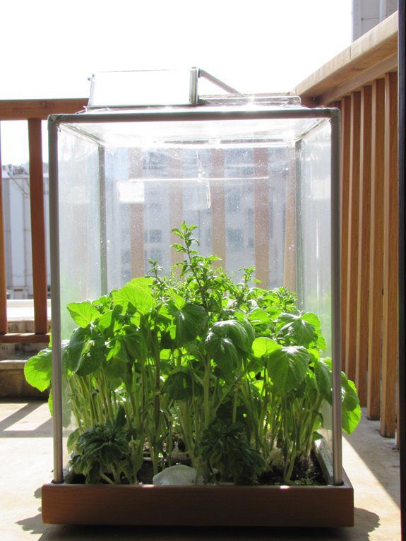 compact balcony herb greenhouse