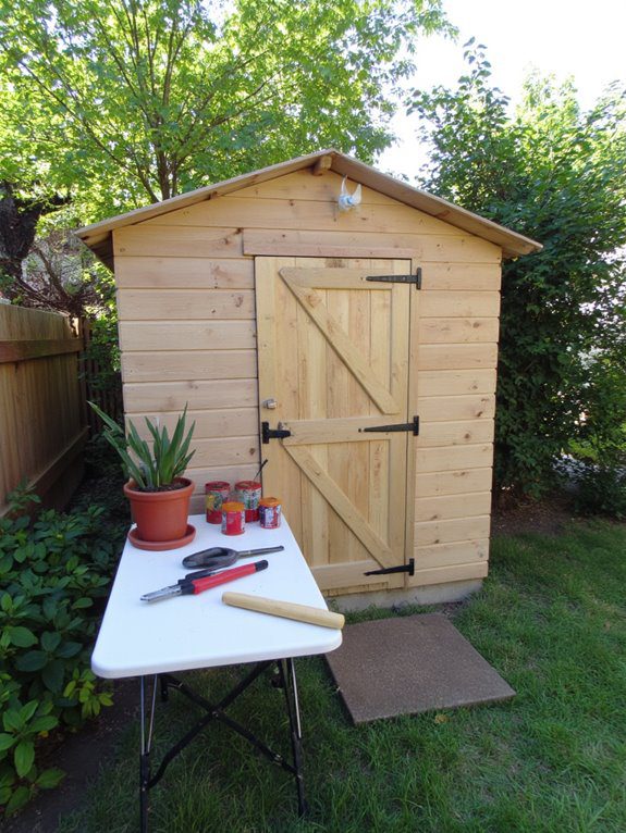 compact cozy potting shed