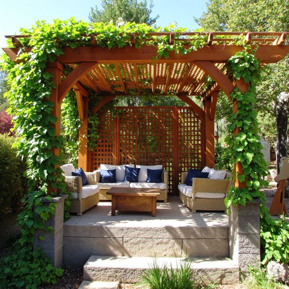 cozy corner pergola retreat