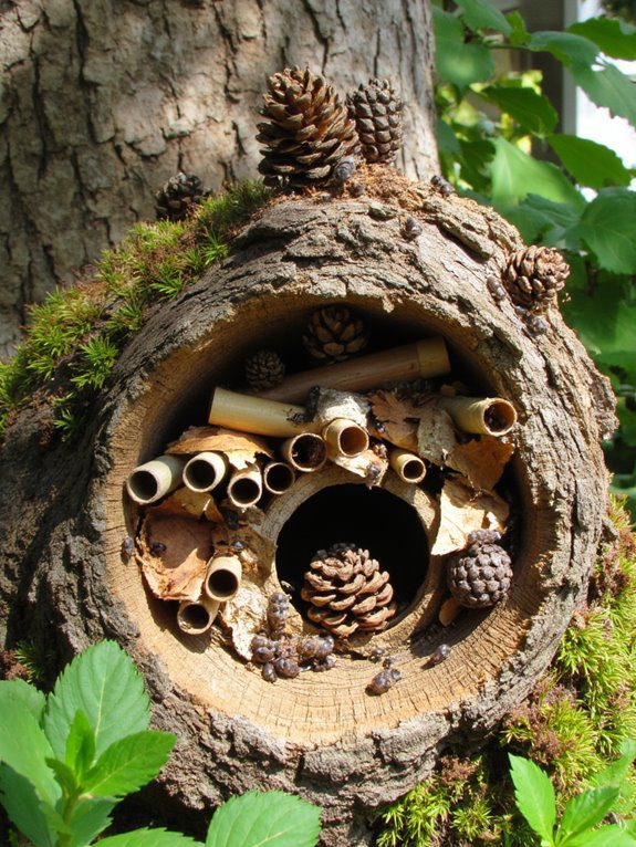 cozy habitat for pollinators