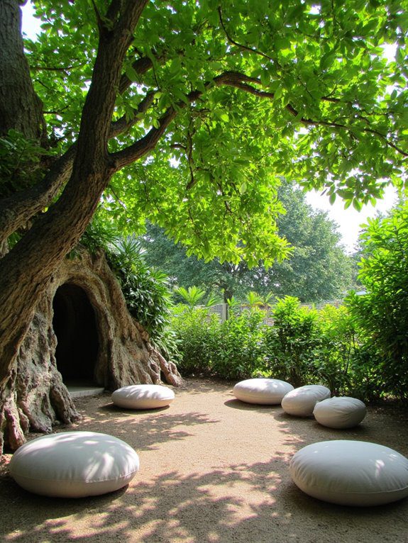 cozy outdoor meditation circle