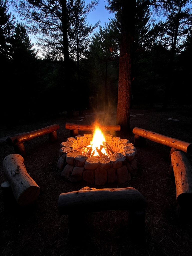 cozy rustic fire pit