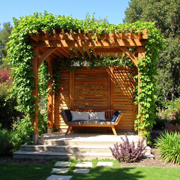 cozy wooden pergola retreat