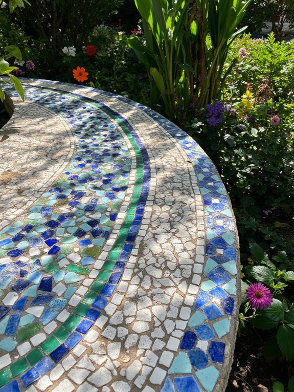 dazzling broken china bench