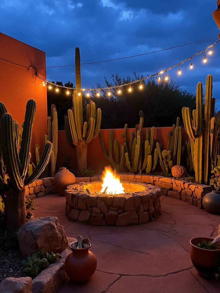 desert inspired cozy fire pit