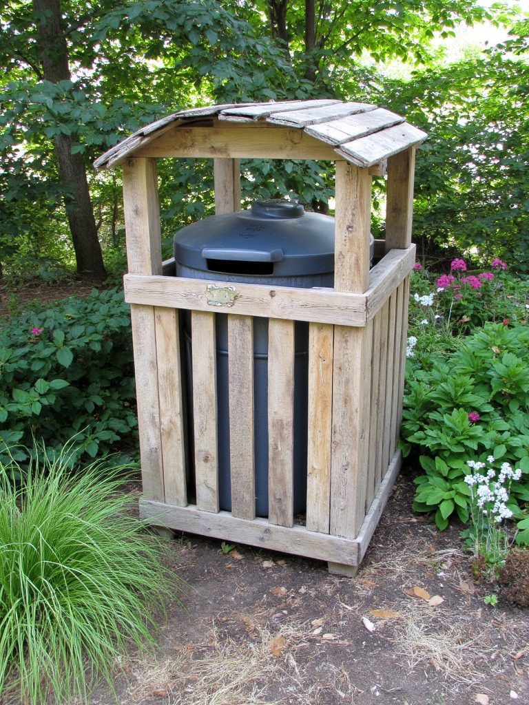 diy rustic garbage bin cover