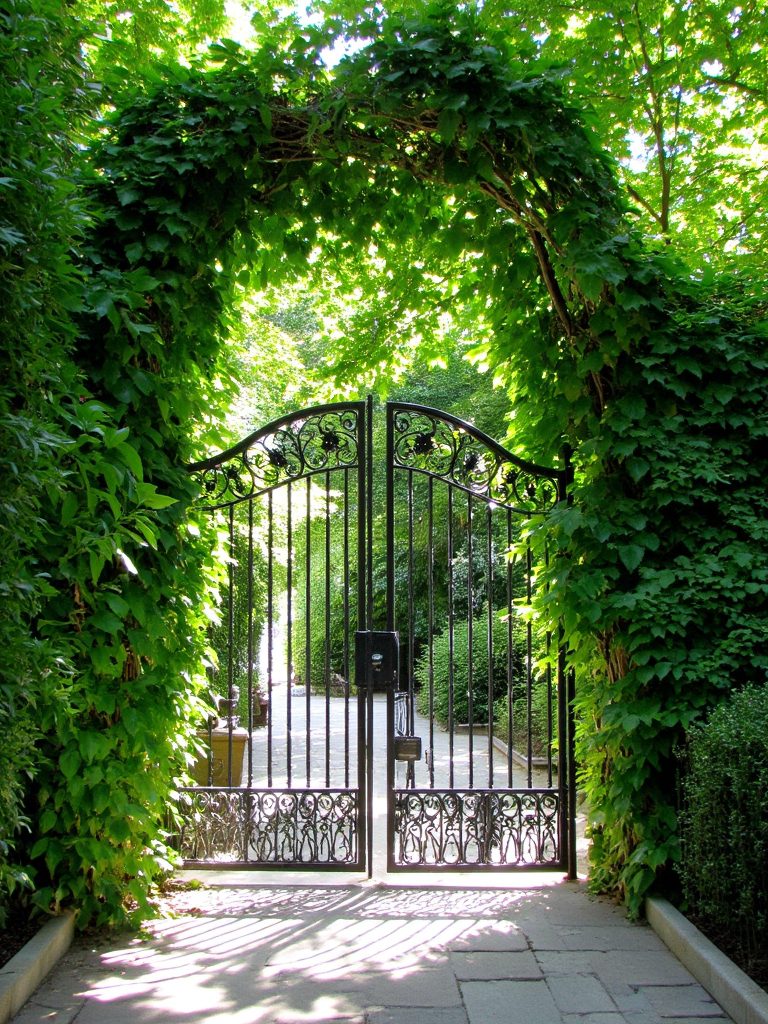 elegant wrought iron entrance