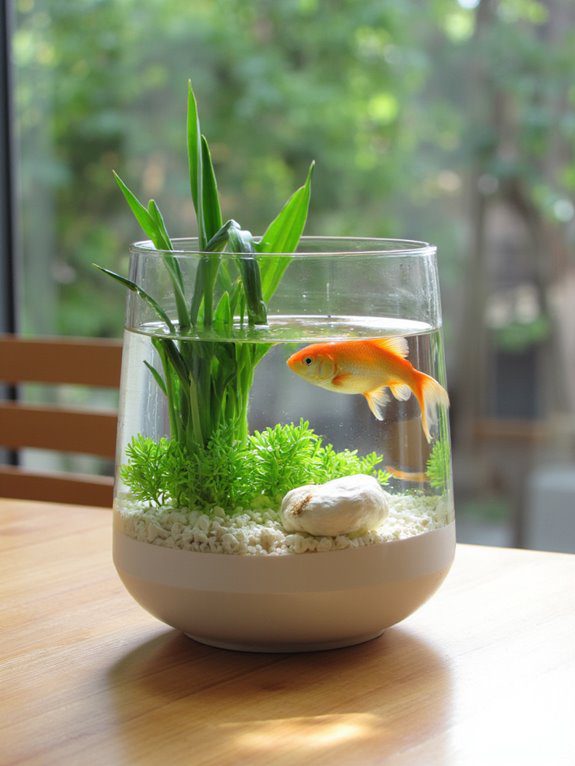 goldfish in resin planter