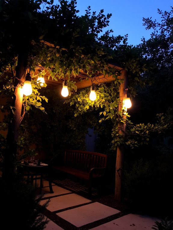 hanging lanterns create tranquility
