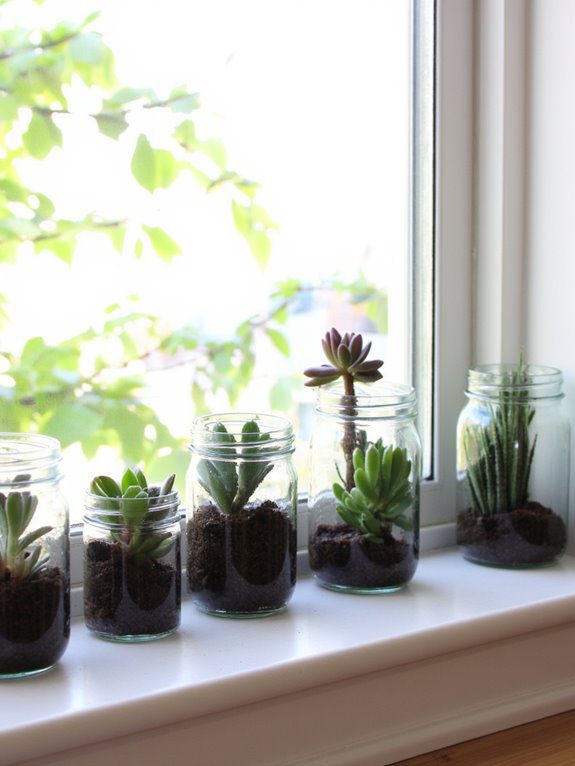 mason jar succulent garden