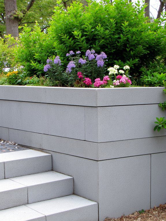 modern concrete block tiers