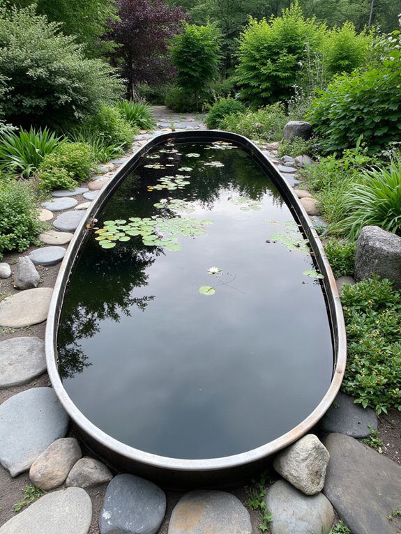 modern oval pond design