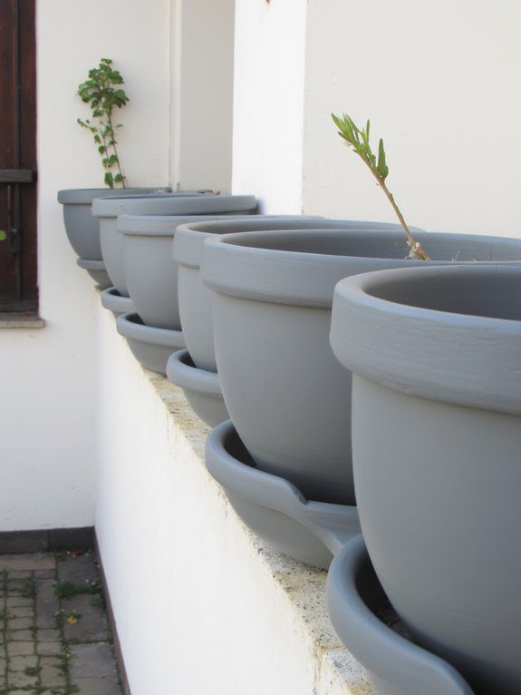 monochrome pots elevate gardens