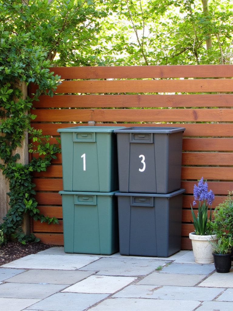 organized outdoor waste storage