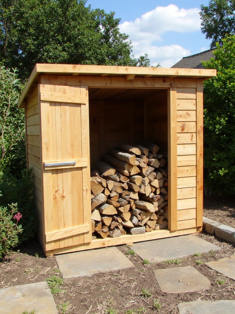 pallet firewood shed project