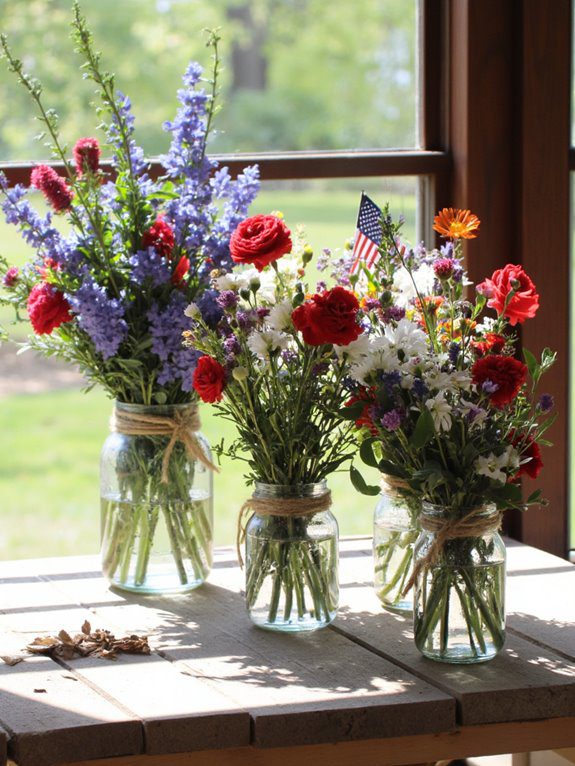 patriotic mason jar centerpieces