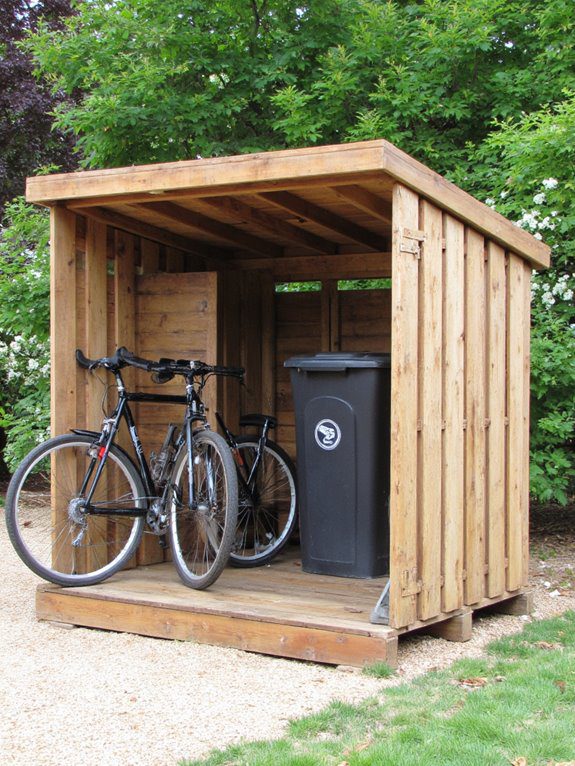 reclaimed pallet bike shed