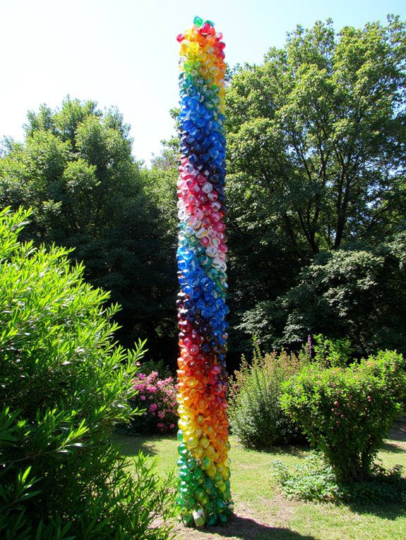 recycled bottle garden tower