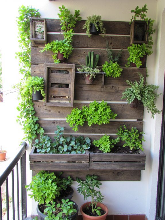 recycled crates vertical garden