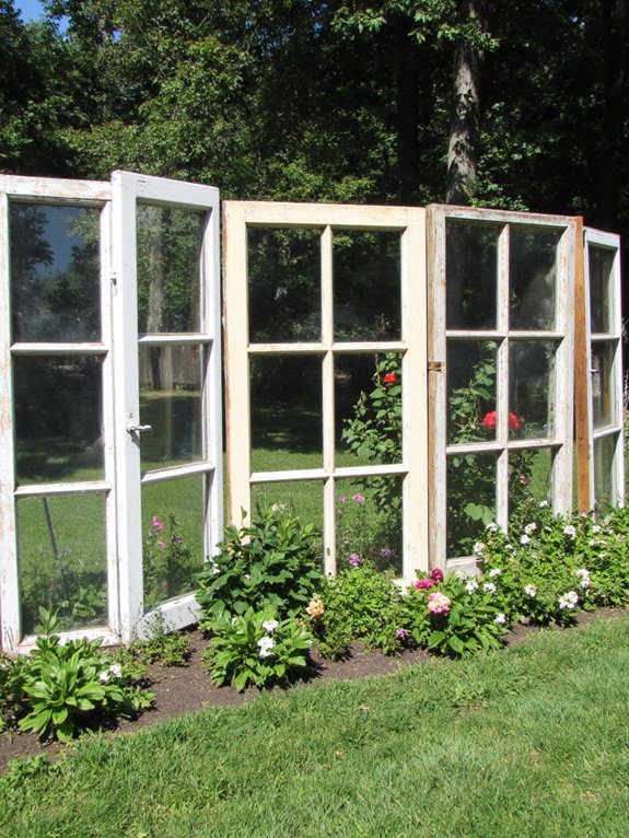 recycled window frame fence