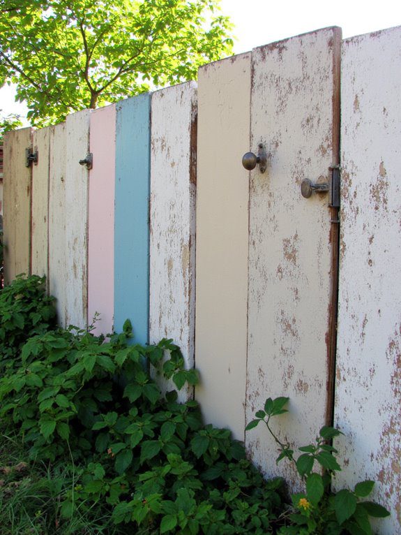repurposed door garden fence