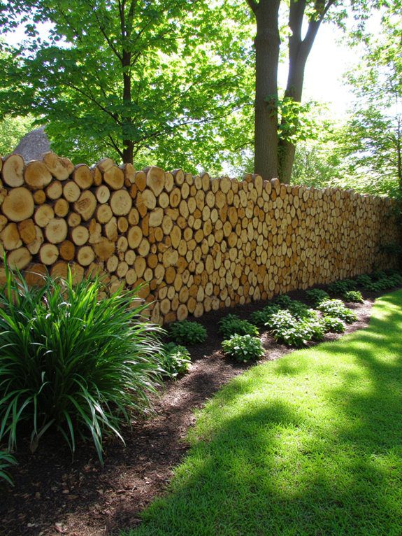 rustic eco friendly log fencing