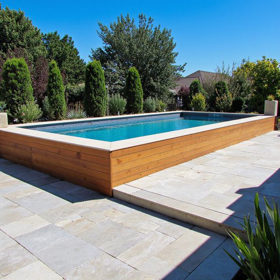 semi buried composite pool design