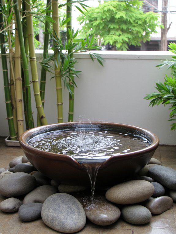serene ceramic water feature