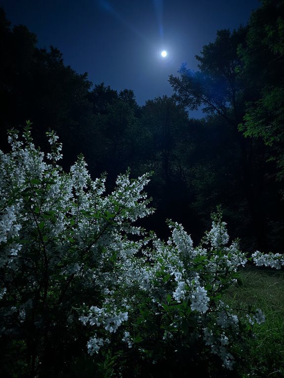 serene moonlit garden ambiance