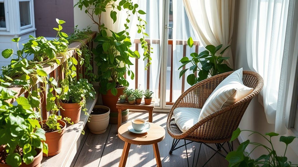 serene small balcony gardens