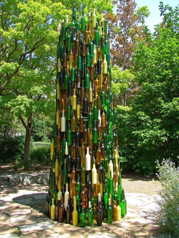 spiral wine bottle sculpture