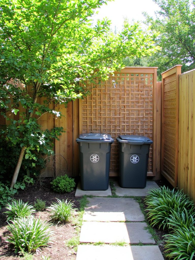 stylish backyard trash concealment