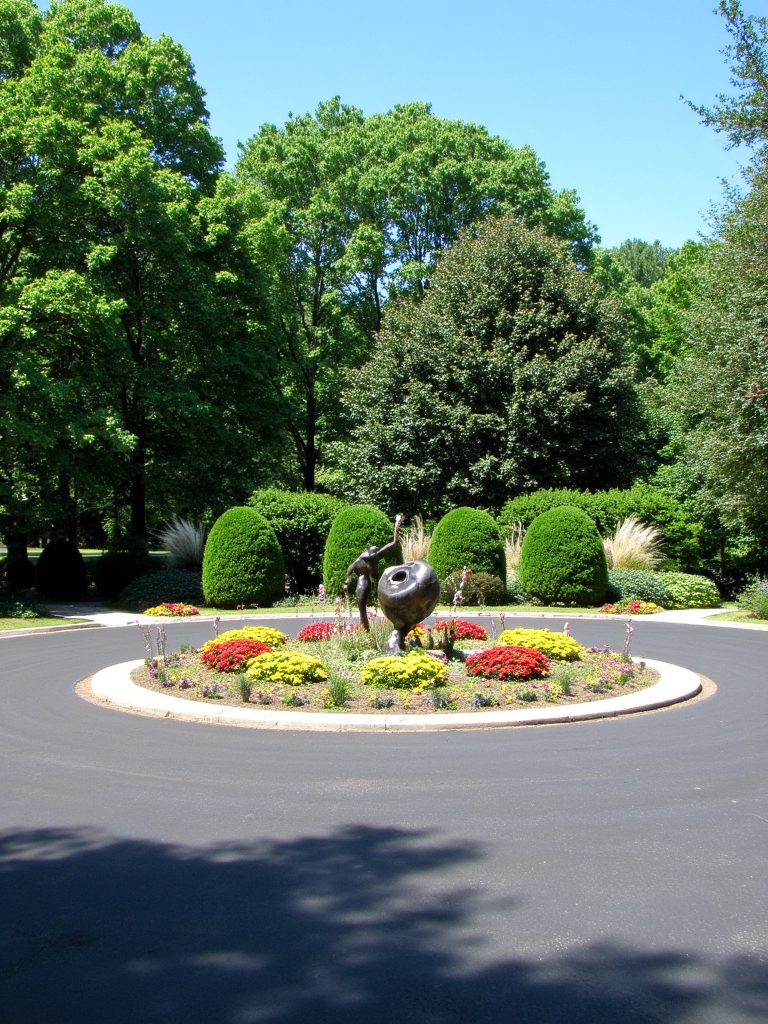 stylish circular driveway islands