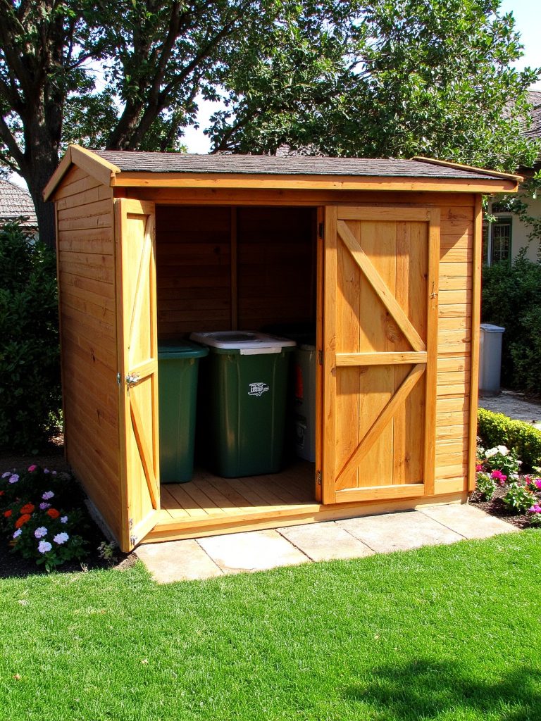 stylish weatherproof trash can shed