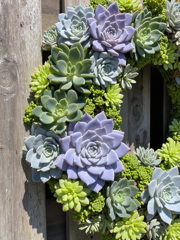 succulent wreath patio decor