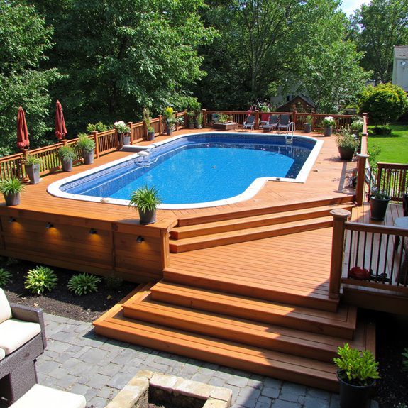 terraced deck pool oasis