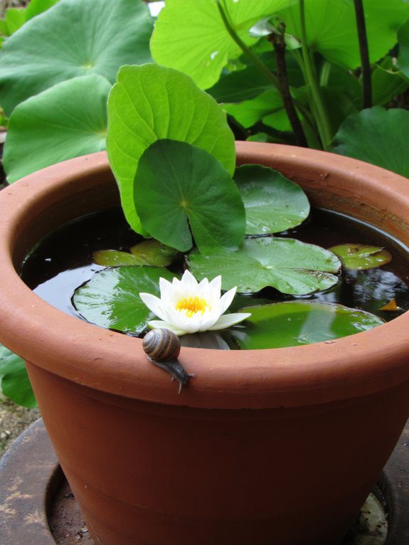 terracotta pot water garden