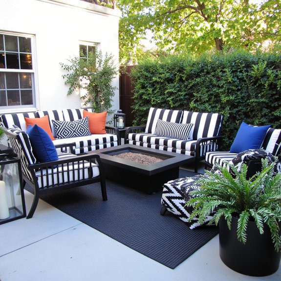 timeless black and white accents