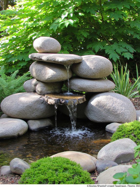 tranquil garden water fountain