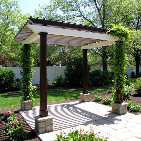 two tone outdoor pergola design
