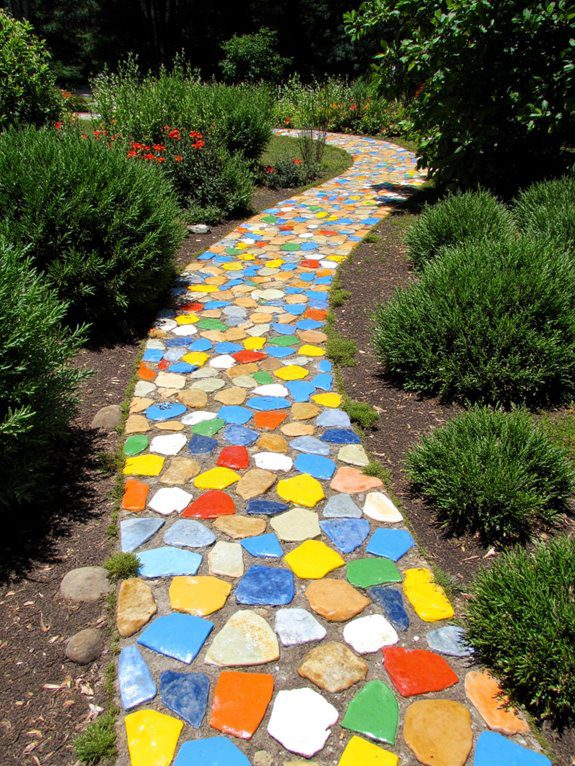 upcycled mosaic pathway creation