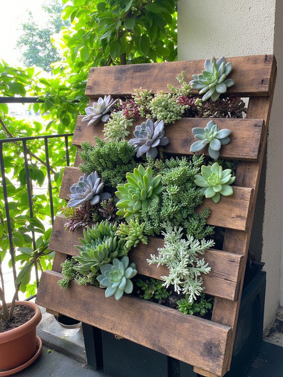 vertical succulent wall garden