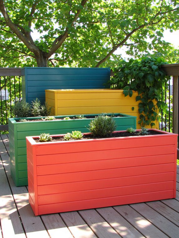 vibrant weather resistant painted planters
