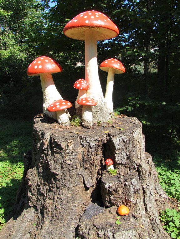 whimsical mushroom garden art