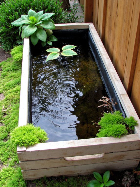 wooden crate pond oasis