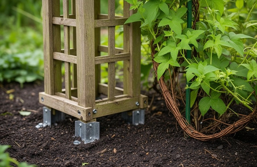 anchor posts secure vines