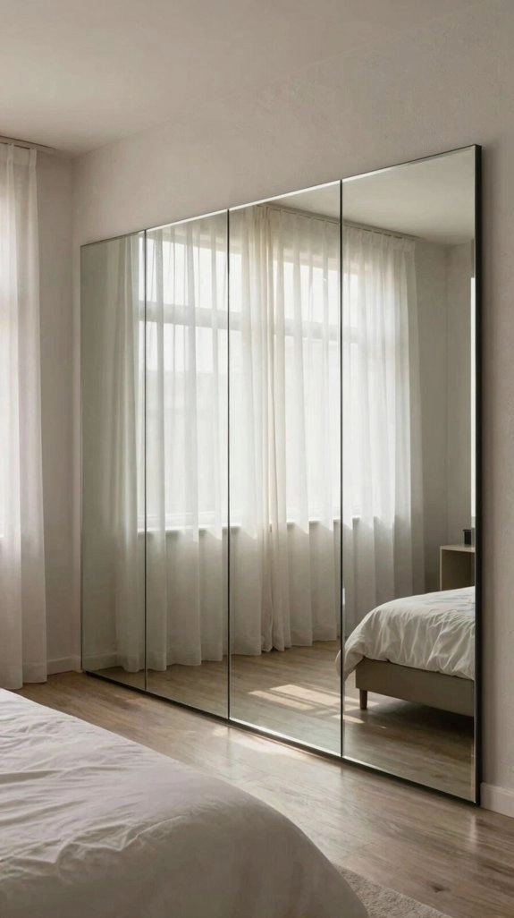 beveled headboard mirror panels